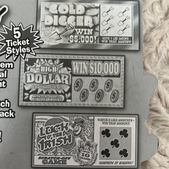 Fake Lottery Ticket Scratch Tickets (5 Tickets) Prank Gag Winning Tickets - Picture 6 of 16
